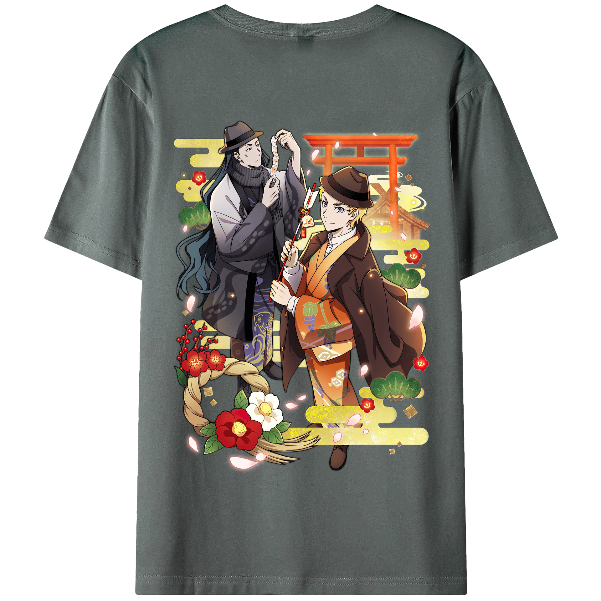 （画像用） 文豪ストレイドッグス Bungo Stray Dogs 綿100％半袖Tシャツ（背面プリント）